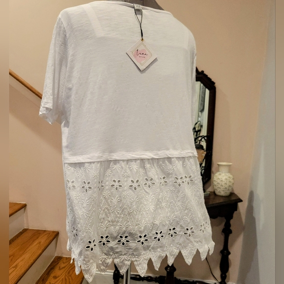 NWT 3X Slub Cotton Top w/Eyelet Back - Picture 7 of 9